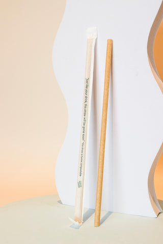 Sugar Cane Straws PLA-Free - Paper Wrapped